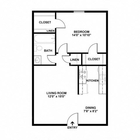 a floor plan of a small house with a bedroom and a living room